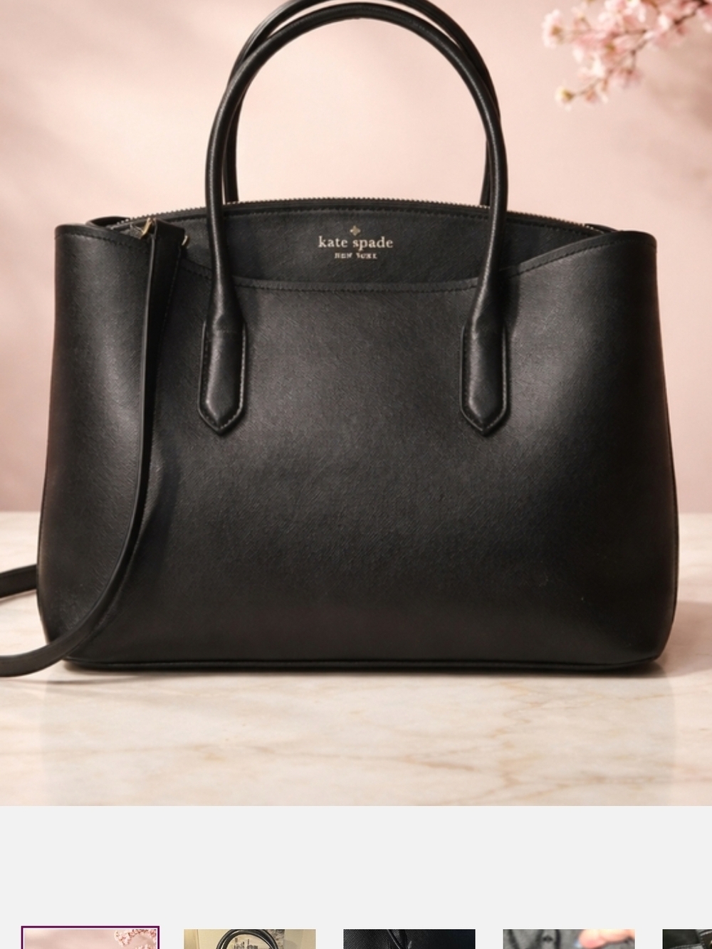 New 💎 Kate Spade ♠️ Black Leather Tote Bag